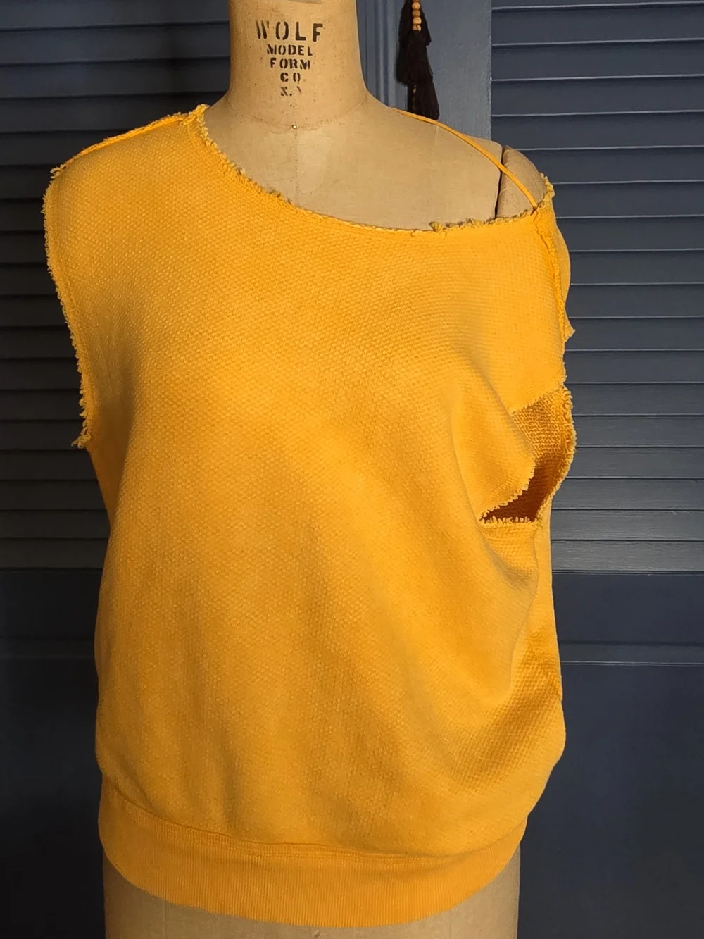 We The Free People So Easy Muscle Sweatshirt Vest California Poppy Yellow M